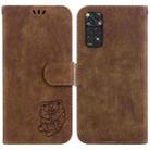 For Redmi Note 11 Global / Note 11S Little Tiger Embossed Leather Phone Case(Brown) - 1