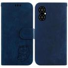 For Xiaomi Poco M4 5G Little Tiger Embossed Leather Phone Case(Dark Blue) - 1