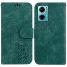 For Redmi Note 11E / Redmi 10 5G Little Tiger Embossed Leather Phone Case(Green) - 1