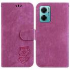 For Redmi Note 11E / Redmi 10 5G Little Tiger Embossed Leather Phone Case(Rose Red) - 1