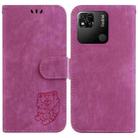 For Xiaomi Redmi 10A Little Tiger Embossed Leather Phone Case(Rose Red) - 1