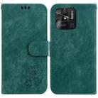 For Xiaomi Redmi 10C Little Tiger Embossed Leather Phone Case(Green) - 1