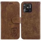 For Xiaomi Redmi 10C Little Tiger Embossed Leather Phone Case(Brown) - 1