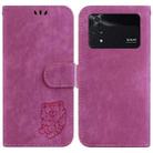 For Xiaomi Poco M4 Pro Little Tiger Embossed Leather Phone Case(Rose Red) - 1