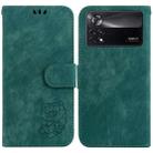 For Xiaomi Poco X4 Pro 5G Little Tiger Embossed Leather Phone Case(Green) - 1