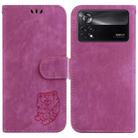 For Xiaomi Poco X4 Pro 5G Little Tiger Embossed Leather Phone Case(Rose Red) - 1