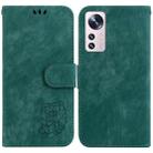 For Xiaomi 12 Pro Little Tiger Embossed Leather Phone Case(Green) - 1