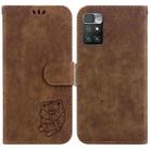 For Xiaomi Redmi 10 / 10 Prime Little Tiger Embossed Leather Phone Case(Brown) - 1