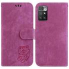 For Xiaomi Redmi 10 / 10 Prime Little Tiger Embossed Leather Phone Case(Rose Red) - 1