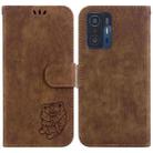 For Xiaomi Mi 11T / 11T Pro Little Tiger Embossed Leather Phone Case(Brown) - 1