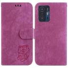 For Xiaomi Mi 11T / 11T Pro Little Tiger Embossed Leather Phone Case(Rose Red) - 1