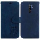 For Redmi 9 / 9 Prime Little Tiger Embossed Leather Phone Case(Dark Blue) - 1