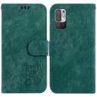 For Redmi Note 10 5G Little Tiger Embossed Leather Phone Case(Green) - 1