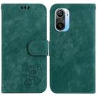 For Redmi K40 / K40 Pro Little Tiger Embossed Leather Phone Case(Green) - 1