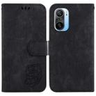 For Redmi K40 / K40 Pro Little Tiger Embossed Leather Phone Case(Black) - 1