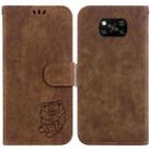 For Xiaomi Poco X3 NFC / X3 Pro Little Tiger Embossed Leather Phone Case(Brown) - 1