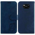 For Xiaomi Poco X3 NFC / X3 Pro Little Tiger Embossed Leather Phone Case(Dark Blue) - 1