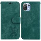 For Xiaomi Mi 11 Lite 4G/5G Little Tiger Embossed Leather Phone Case(Green) - 1