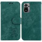 For Redmi Note 10 4G / Note 10S Little Tiger Embossed Leather Phone Case(Green) - 1