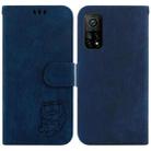 For Xiaomi Mi 10T Pro 5G / Mi 10T 5G Little Tiger Embossed Leather Phone Case(Dark Blue) - 1