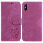 For Xiaomi Redmi 9A Little Tiger Embossed Leather Phone Case(Rose Red) - 1