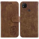 For Xiaomi Redmi 9C Little Tiger Embossed Leather Phone Case(Brown) - 1