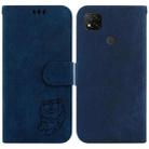 For Xiaomi Redmi 9C Little Tiger Embossed Leather Phone Case(Dark Blue) - 1