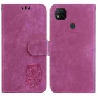 For Xiaomi Redmi 9C Little Tiger Embossed Leather Phone Case(Rose Red) - 1