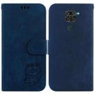 For Xiaomi Redmi Note 9 / 10X 4G Little Tiger Embossed Leather Phone Case(Dark Blue) - 1