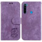 For Xiaomi Redmi Note 8T Little Tiger Embossed Leather Phone Case(Purple) - 1