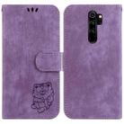 For Xiaomi Redmi Note 8 Pro Little Tiger Embossed Leather Phone Case(Purple) - 1