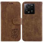 For Xiaomi 13T / 13T Pro / Redmi K60 Ultra Little Tiger Embossed Leather Phone Case(Brown) - 1