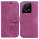 For Xiaomi 13T / 13T Pro / Redmi K60 Ultra Little Tiger Embossed Leather Phone Case(Rose Red) - 1