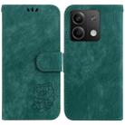 For Xiaomi Redmi Note 13 5G Little Tiger Embossed Leather Phone Case(Green) - 1