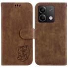 For Xiaomi Redmi Note 13 5G Little Tiger Embossed Leather Phone Case(Brown) - 1