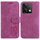 For Xiaomi Redmi Note 13 5G Little Tiger Embossed Leather Phone Case(Rose Red) - 1