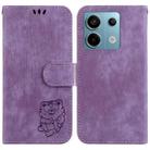 For Xiaomi Redmi Note 13 Pro 5G Little Tiger Embossed Leather Phone Case(Purple) - 1