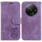 For Xiaomi Redmi A3 Little Tiger Embossed Leather Phone Case(Purple) - 1