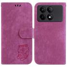 For Xiaomi Redmi K70E / Poco X6 Pro Little Tiger Embossed Leather Phone Case(Rose Red) - 1