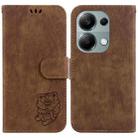 For Xiaomi Redmi Note 13 Pro 4G Little Tiger Embossed Leather Phone Case(Brown) - 1