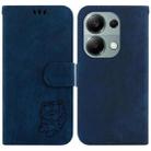 For Xiaomi Redmi Note 13 Pro 4G Little Tiger Embossed Leather Phone Case(Dark Blue) - 1