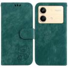 For Xiaomi Redmi Note 13R Pro Little Tiger Embossed Leather Phone Case(Green) - 1