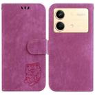 For Xiaomi Redmi Note 13R Pro Little Tiger Embossed Leather Phone Case(Rose Red) - 1