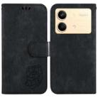 For Xiaomi Redmi Note 13R Pro Little Tiger Embossed Leather Phone Case(Black) - 1