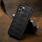 For iPhone 16 Pro Max Fierre Shann Crocodile Texture Magnetic Genuine Leather Phone Case(Black) - 3