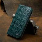 For iPhone 16 Pro Max Fierre Shann Crocodile Texture Magnetic Genuine Leather Phone Case(Green) - 2