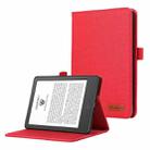 For Amazon Kindle 11th 2022 / Kindle 6 Cloth Texture Horizontal Flip PU + TPU Tablet Case(Red) - 1