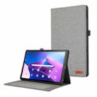For Lenovo Tab M10 5G 10.6 Horizontal Flip TPU + Fabric PU Leather Tablet Case(Grey) - 1