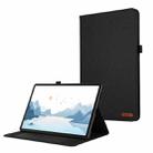For Lenovo Tab P12 Horizontal Flip TPU + Fabric PU Leather Tablet Case(Black) - 1
