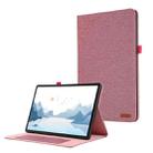 For Lenovo Tab P12 Horizontal Flip TPU + Fabric PU Leather Tablet Case(Rose Red) - 1